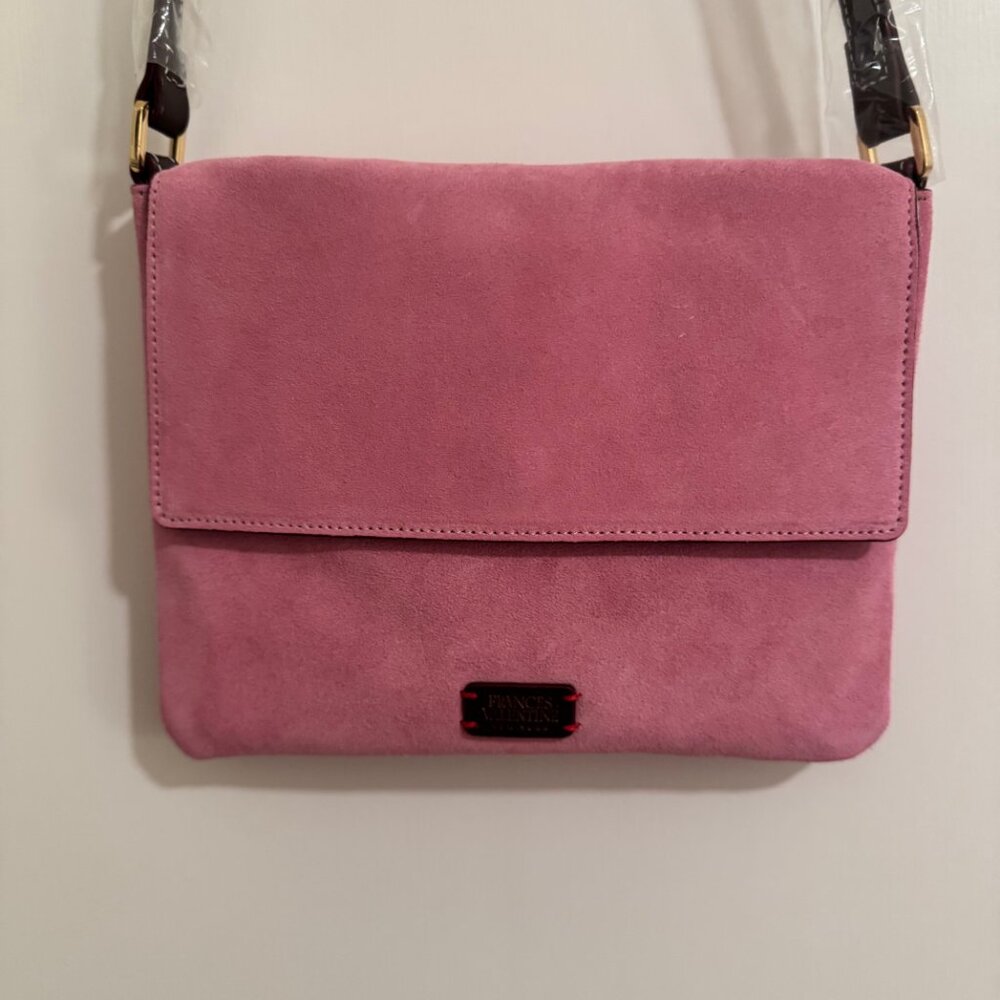 Frances Valentine Maggie Suede Crossbody Bag Pink - Picture 6 of 7